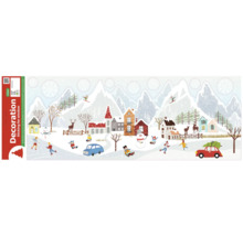 Samolepky na okno s motivem zimní vesnice