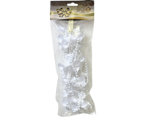 Balený vánoční girlanda s bílými zvonky a korálky