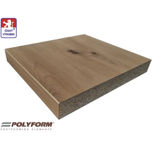 Dřevotříska s dřevěným dekorem a logem Polyform