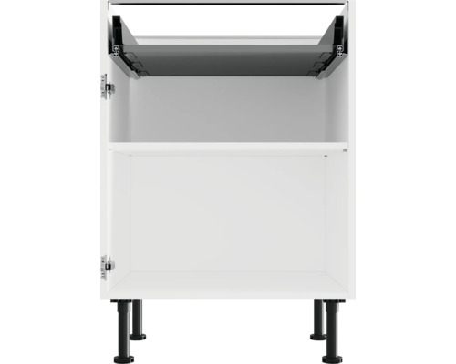 Bílá kuchyňská spodní skříňka s výsuvem a nožičkami