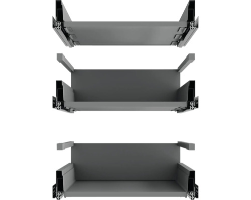 Tři pohledy na kovový zásuvkový prvek