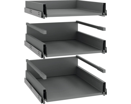 Korpus podlahový paket Piccante Smart 50 × 55,5 × 87 cm antracit matný Tři výsuvy zásuvek pro nábytek ve stohu