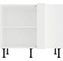 Bílá spodní kuchyňská skříňka s policí a černými nožičkami