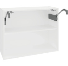 Bílá závěsná skříňka s policí a kováním