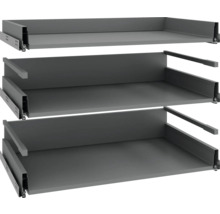 Tři zásuvky s vodicími lištami pro nábytek