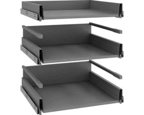 Korpus podlahový paket PICCANTE Smart 49,05 x 46,7 x 1,6 cm antracit matný Tři zásuvkové prvky pro skříně různých výšek