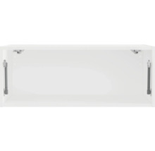 Vnitřní pohled na bílou závěsnou skříňku s plynovými tlumiči