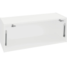 Bílá závěsná skříňka bez dveří s plynovou pružinou