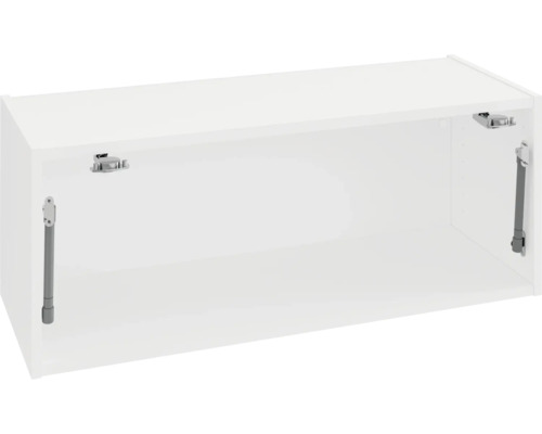 Korpus závěsné skříňky Piccante Smart 90 × 33 × 35,2 cm soft bílá matný Bílá závěsná skříňka bez dveří s plynovou pružinou