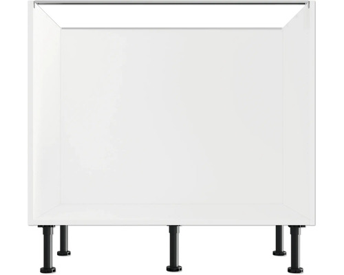 Bílá kuchyňská spodní skříňka s černými nohami