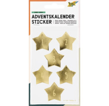 Samolepky adventního kalendáře, hvězdy, zlaté