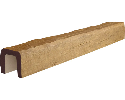 Umělý trám PU dutý světlý 12x12x400 cm Dekorativní trám z dřeva