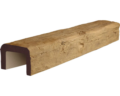 Umělý trám PU dutý světlý 20x13x400 cm Dekorativní trám ve vzhledu dřeva