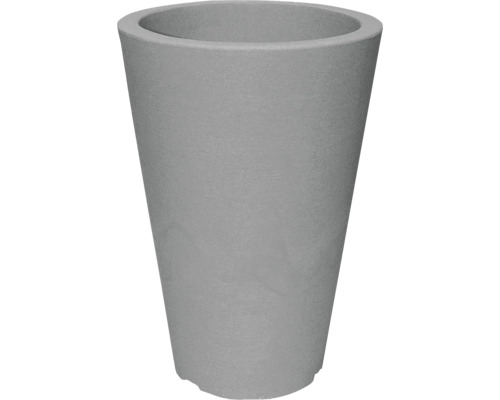 Šedý květináč v kónickém tvaru