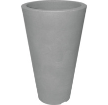 Šedý květináč v kónickém tvaru