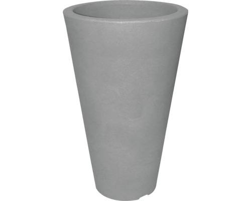Šedý květináč v kónickém tvaru