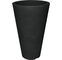 Černý květináč kuželovitého tvaru