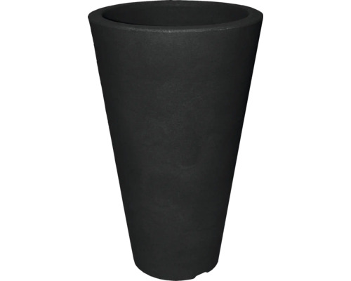 Černý květináč kuželovitého tvaru