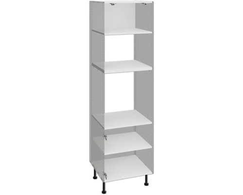 Korpus vysoké skříňky PICCANTE Smart 60 x 55,5 x 211,8 cm soft bílá matný Otevřená vysoká skříň s několika policemi a nastavitelnými nožičkami