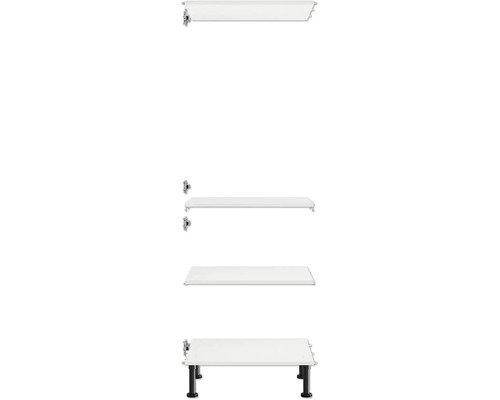 Koupelnová skříňka pod umyvadlo se čtyřmi úrovněmi a černými nohami