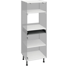 Vysoká kuchyňská skříň s policemi a zásuvkou