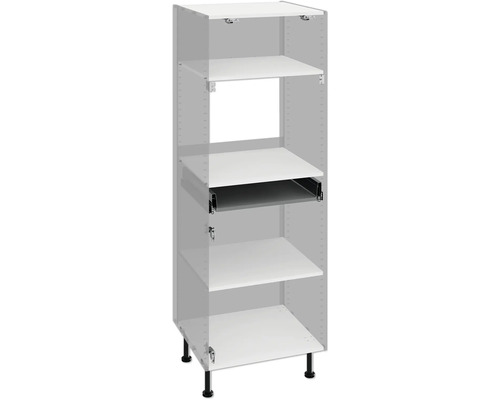 Korpus midi skříňky Piccante Smart 60 × 55,5 × 176,6 cm soft bílá matný Vysoká kuchyňská skříň s policemi a zásuvkou