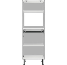 Regálový systém s několika policemi a výškově nastavitelnými nohami