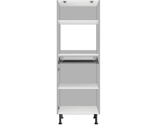 Regálový systém s několika policemi a výškově nastavitelnými nohami