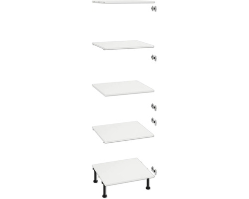 Nábytkový korpus s policemi a nožičkami