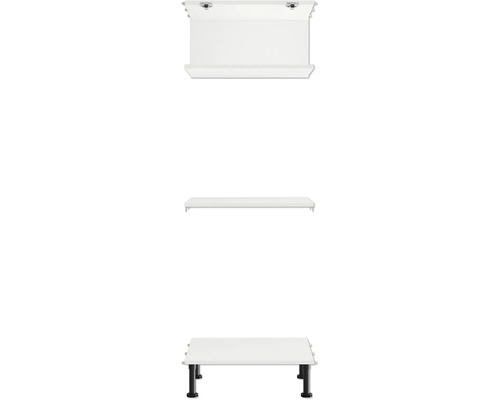 Sestava koupelnového nábytku skládající se ze spodní skříňky, umyvadla a police