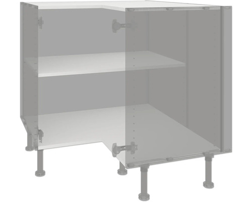 Korpus podlahový paket PICCANTE Smart 90 x 55,5 x 87 cm soft bílá matný Rohová spodní skříňka s policemi a nastavitelnýma nohama