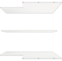 Tři bílé nástěnné police pro skladování