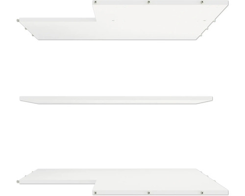 Tři bílé nástěnné police pro skladování