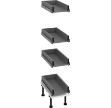 Několik pohledů na zásuvkový prvek pro konstrukci kuchyně