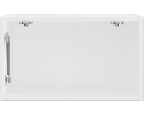 Vnitřní pohled na bílou kuchyňskou skříňku s upevněním