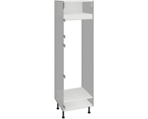 Korpus vysoké skříňky Piccante Smart 60 × 55,5 × 211,8 cm soft bílá matný Kuchyňská skříňka s policemi a nožičkami