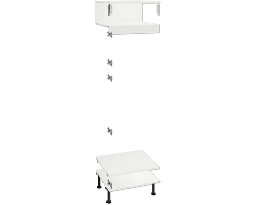 Závěsná lišta skříně s montážními prvky pro závěsné skříně