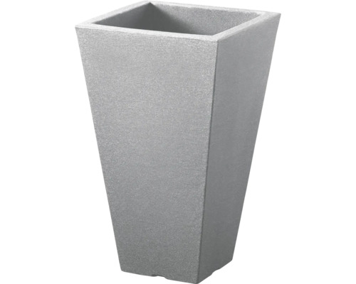 Šedý, kónický květináč