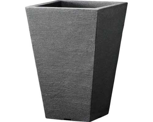 Šedý, čtvercový květináč