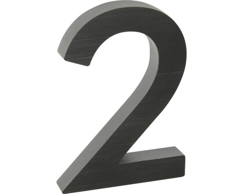 Hliníkové číslo 2 v „3D“ provedení RN.100LV.2.AL.CE Číslo domu 2