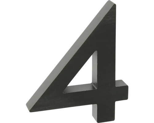 Hliníkové číslo 4 v „3D“ provedení RN.100LV.4.AL.CE Číslo domu 4 ze dřeva