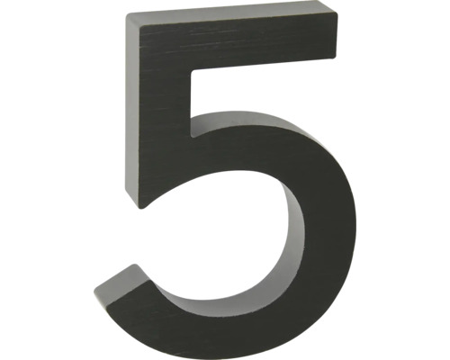 Hliníkové číslo 5 v „3D“ provedení RN.100LV.5.AL.CE Číslo domu 5 z kovu