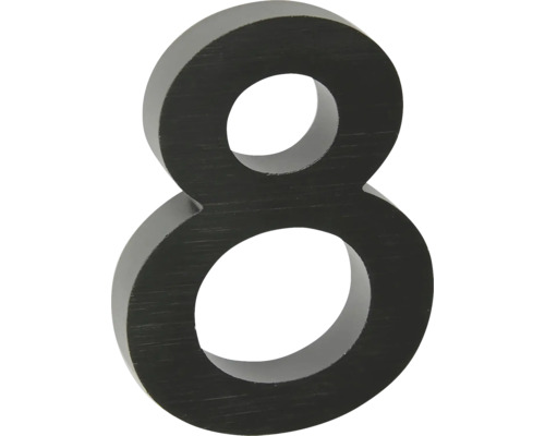 Hliníkové číslo 8 v „3D“ provedení RN.100LV.8.AL.CE Číslo domu 8 z kovu