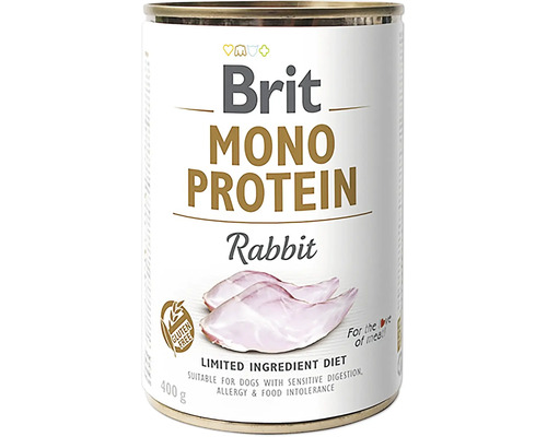 Konzerva pro psy Brit Mono Protein Rabbit 400 g (5+1) Brit Mono Protein psí krmivo králík v konzervě