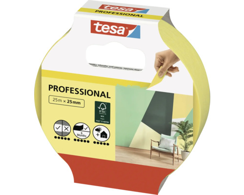 Tesa Professional malířská krepová páska, 25 m x 25 mm, balení