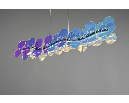 Závěsné svítidlo s kulatými třpytivými destičkami a LED osvětlením