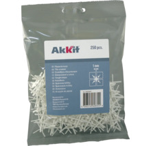 Akkit distanční křížky, 1 mm, 250 kusů, v sáčku