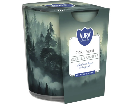 Vonná svíčka dub-mech ve skle s obalem