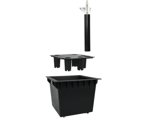 Hydroponický systém s květináčem, vložkou a ukazatelem hladiny vody