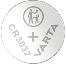 Knoflíková baterie Varta CR3032 s upozorněním na bezpečnost dětí